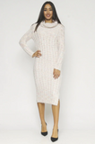 Autumn Turtleneck Midi Dress