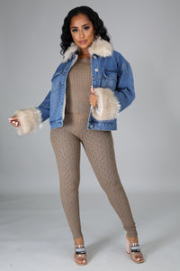 Caroline Faux Fur Denim Jacket