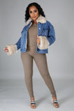 Caroline Faux Fur Denim Jacket