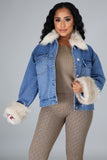 Caroline Faux Fur Denim Jacket