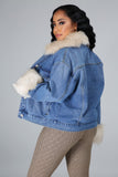 Caroline Faux Fur Denim Jacket