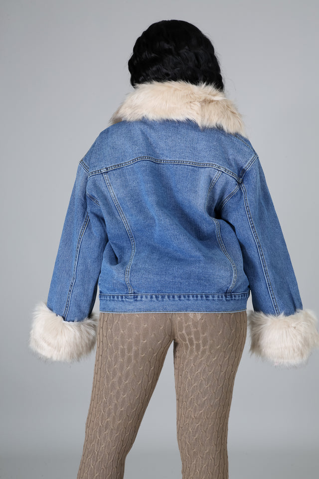 Caroline Faux Fur Denim Jacket