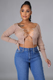Diamond Girl Lace-up Crop Top