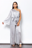 Nicole Belted Satin Jumpsuit